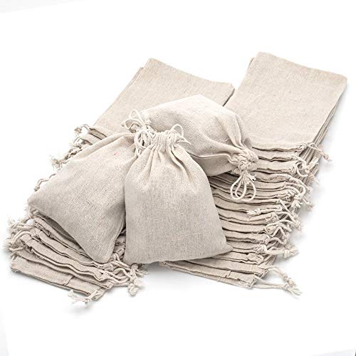 ARTESTAR 50 Piezas (12 x 17cm) Bolsa Arpillera, Bolsa Regalo, Bolsa de Lino con Cordón Bolsa de Lino y Algodón Bolsa de Arpillera Saco para Joyería, Regalo, Recuerdo de Boda, Fiesta, Bricolaje