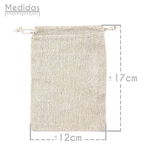 ARTESTAR 50 Piezas (12 x 17cm) Bolsa Arpillera, Bolsa Regalo, Bolsa de Lino con Cordón Bolsa de Lino y Algodón Bolsa de Arpillera Saco para Joyería, Regalo, Recuerdo de Boda, Fiesta, Bricolaje
