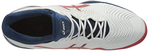 Asics Court FF 2 Clay, Tennis Shoe Hombre, White/Mako Blue, 44 EU