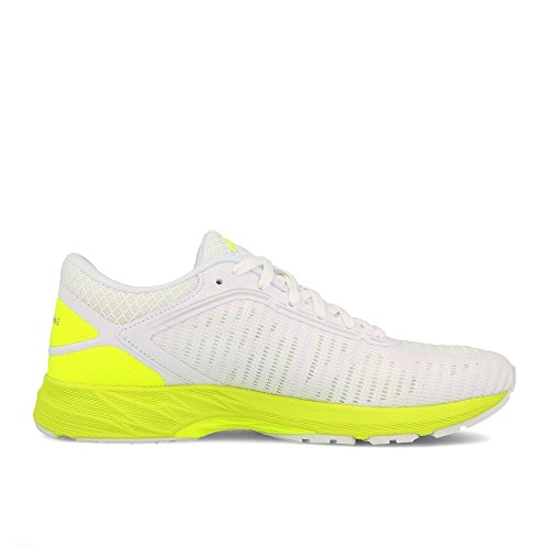 Asics Dynaflyte 2, Zapatillas de Running Mujer, Blanco (White/Safety Yellow/Aruba Blue 0107), 41.5 EU