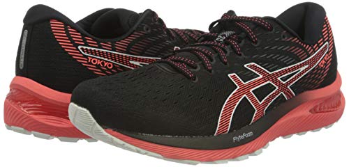 Asics Gel-Cumulus 22 Tokyo, Road Running Shoe Hombre, Black/Sunrise Red, 44 EU