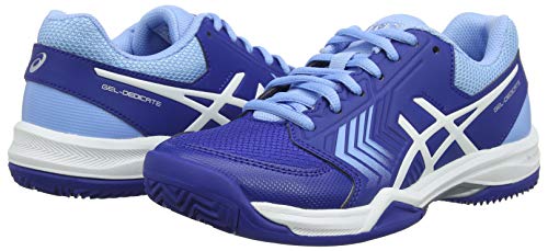 Asics Gel-Dedicate 5 Clay, Zapatillas de Tenis para Mujer, Azul (Monaco Blue/White 400), 42.5 EU