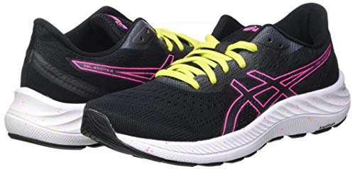 Asics Gel-Excite 8, Road Running Shoe Mujer, Black/Hot Pink, 40 EU