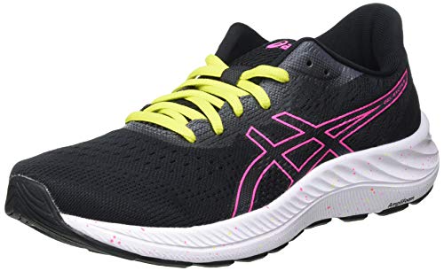 Asics Gel-Excite 8, Road Running Shoe Mujer, Black/Hot Pink, 40 EU