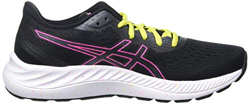 Asics Gel-Excite 8, Road Running Shoe Mujer, Black/Hot Pink, 40 EU