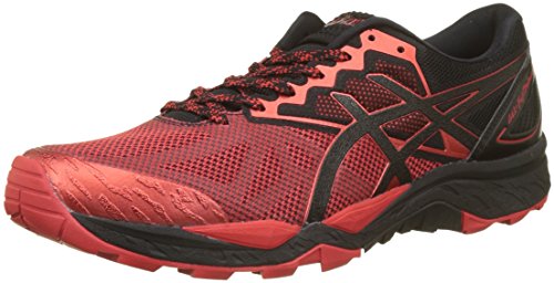 Asics Gel Fujitrabuco 6, Zapatillas de Running para Asfalto Hombre, Rojo (Black/Fiery Red/Black 9023), 43.5 EU