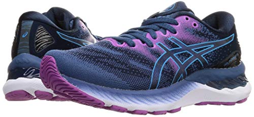 Asics Gel-Nimbus 23, Road Running Shoe Mujer, Grand Shark/Digital Aqua, 39 EU
