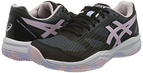 Asics Gel-Padel Exclusive 6, Indoor Court Shoe Mujer, Black/Pink Salt, 38 EU