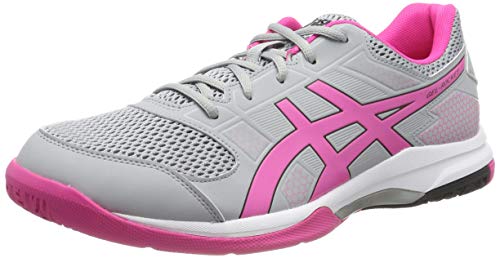 Asics Gel-Rocket 8, Zapatos de Voleibol Mujer, Gris (Mid Grey/Pink GLO 020), 39.5 EU