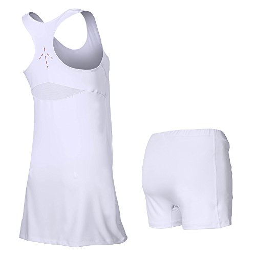 ASICS - Vestido Deportivo para Mujer, Mujer, Athlete, Real White