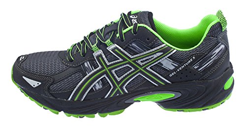 ASICS Zapatillas de correr GEL Venture 5 para hombre, gris (Castle Rock/Negro/Verde), 45 EU