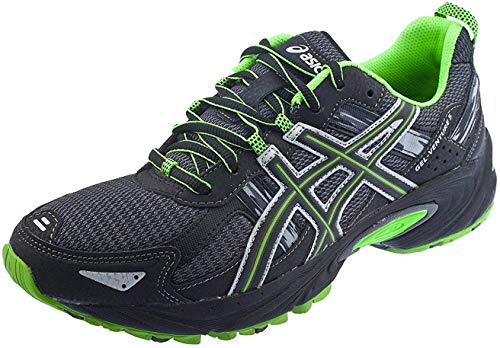 ASICS Zapatillas de correr GEL Venture 5 para hombre, gris (Castle Rock/Negro/Verde), 45 EU