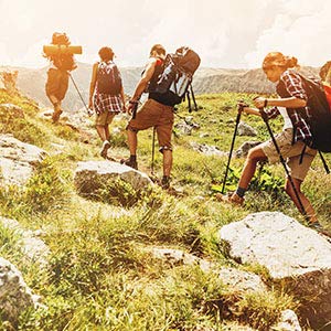 ATTRAC Bastones Marcha nórdica »Clásicos« con Sistema telescópico, antichoque y Amortiguador - Longitud Regulable de 67 a 136 cm y Empuñadura en Corcho + PDF Workout (Classic)