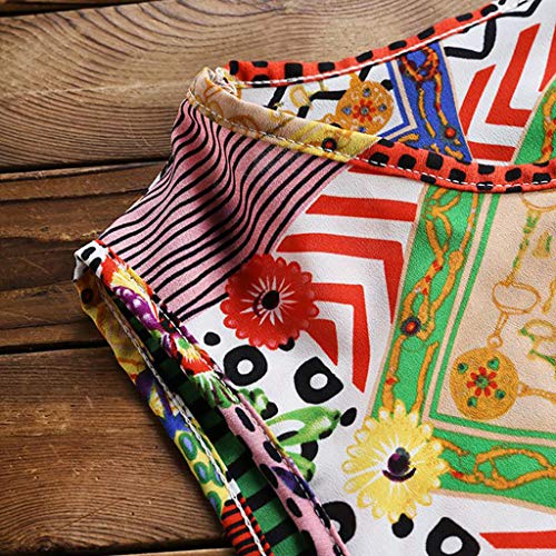 Auifor?De las Mujeres de la Vendimia impresión de la Flor de Parches de aproximación KleidärmellosO Mucha Maxi Dress