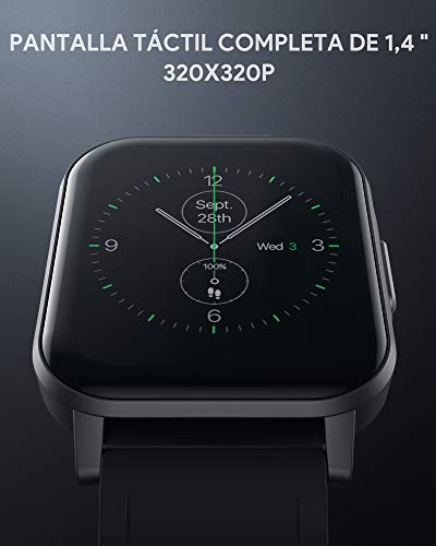 AUKEY Smartwatch, Reloj Inteligente Deportivo Impermeable IP68 Pulsera de Actividad Inteligente con Monitor de Sueño Controlador de Música para Hombre Mujer y Niños, Admite Android y iOS