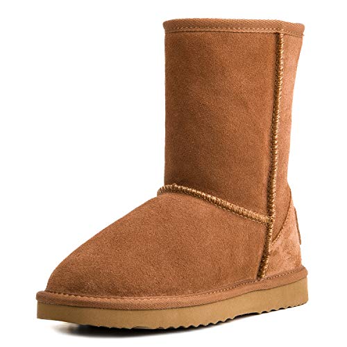 AUSLAND5125 - Ausland Botas de nieve a media pantorrilla, impermeables, para mujer Mujer , Marrón (Castaño), 38.5 EU