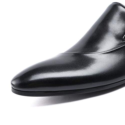 awdawd Zapatos Británicos De Hombre Zapatos De Cuero Oxford De Estilo Clásico De Charol Zapatos De Vestir Ajustados Y Resistentes A La Boca Hueca Hueca Boda Informal De La Oficina,Black-40EU