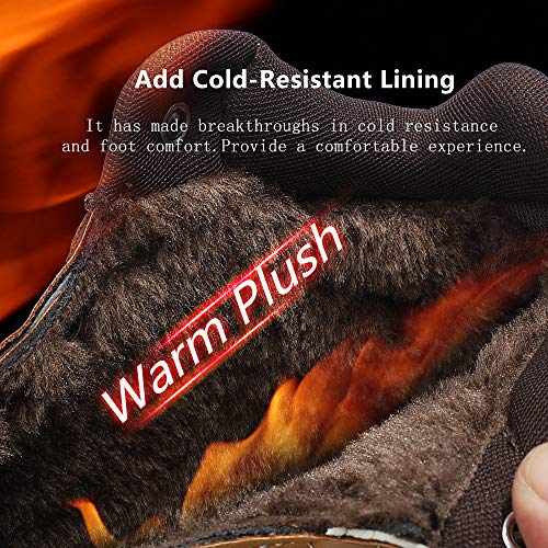 AX BOXING Botas Invierno Hombre Botas Trekking Agregar Algodón Mantener Caliente Botines Antideslizante Aire Libre Zapatos Tamaño 41-46 (Amarillo-Agregar algodón, Numeric_46)