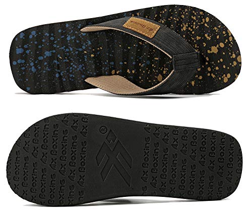 AX BOXING Chanclas Hombre Flip Flop Ondulado Sandalias Comodo Verano Für Piscina/Playa/Ducha Tamaño 41-46 (Negro, Numeric_43)