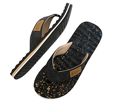 AX BOXING Chanclas Hombre Flip Flop Ondulado Sandalias Comodo Verano Für Piscina/Playa/Ducha Tamaño 41-46 (Negro, Numeric_43)