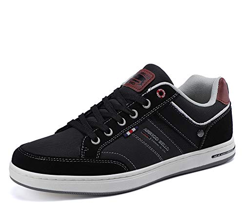 AX BOXING Sneakers Hombre Zapatos Casual Zapatillas Moda Ligero Deporte Gimnasio Running Tamaño 41-46 (Negro Grisáceo, Numeric_42)