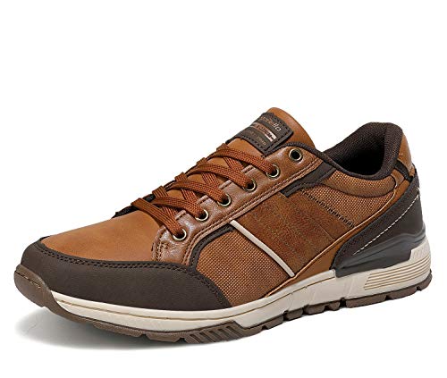 AX BOXING Zapatillas Hombres Deporte Running Sneakers Zapatos para Correr Gimnasio Deportivas Padel Transpirables Casual 40-46 (46 EU, marrón Claro)