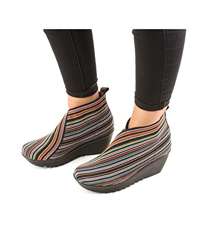 B M BERNIE MEV NEW YORK Maile Fashion Boot - Maile es un botín de cuña para Mujer, Multicolor (Multi Mix), 38 EU