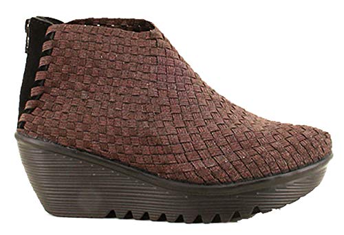 B M Bernie Mev New York Women's Lady Zip Medium Heel Ankle Booties - Lady Zip es un botín de cuña de Confort Total, con Plantilla de Memory Foam Cada Dia (39 EU, Brown Metallic)