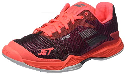 Babolat Jet Mach II Clay Sandplatzschuh Damen-Rot, Schwarz, Zapatillas de Tenis Mujer, Negro Rosa 976, 38 EU