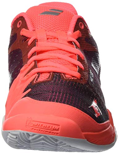 Babolat Jet Mach II Clay Sandplatzschuh Damen-Rot, Schwarz, Zapatillas de Tenis para Mujer, Negro Rosa 976, 37 EU