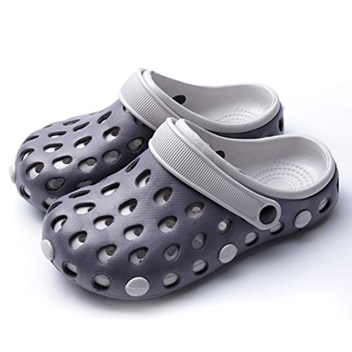 Baijiaye Classic Clog,Zuecos Unisex Adulto Sandalias Antideslizantes de Verano Zapatillas de Jardín con Fondo Suave Gris 1# 40EU