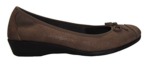 Bailarina de Mujer Serraje con Plantilla de Piel (37, Gris)