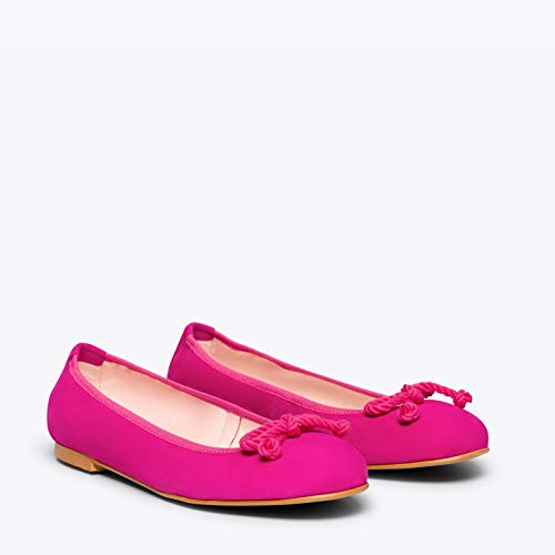 Ballet Bailarina Fucsia de Mujer con Lazo