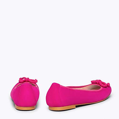 Ballet Bailarina Fucsia de Mujer con Lazo