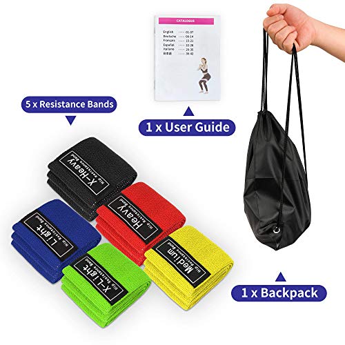 Bandas Elasticas Musculacion 5 Niveles Gomas Elasticas Fitness, Antideslizante Y Duradero Adecuado Mujer Y Hombre, Delgada,Yoga, Equipo de Gimnasio en Casa