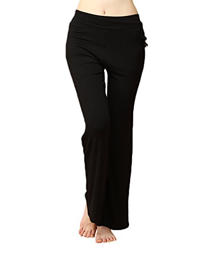 Baymate Moda Casual Harem Pantalones Modal Danza Pantalón para Mujeres Negro 3XL