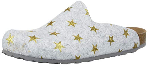 Bayton MALONKI Leather Sole/Gris Clog, EIS und Goldstern, 40 EU