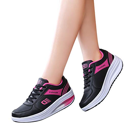 BBestseller-Zapatos Zapatillas Running de Estudiante Sneakers Fitness, Correr En Montaña Asfalto Aire Libre Deportes Casual de Calzado Deportivo (39 EU, Negro)