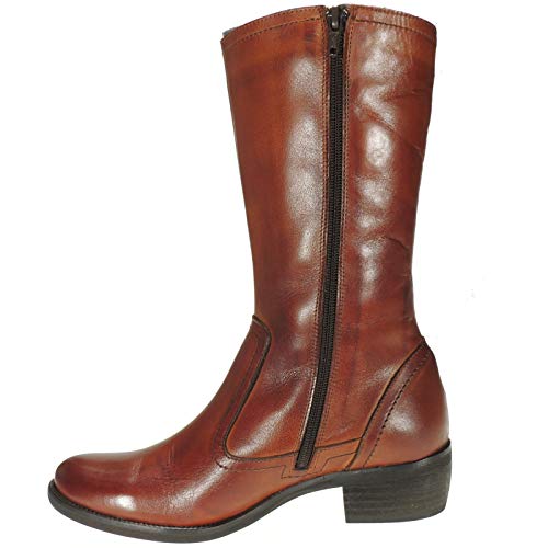 B.D.A. 1053BDA Bota Piel Campera Cremallera Tacón 4CM para Mujer Cuero Talla 41