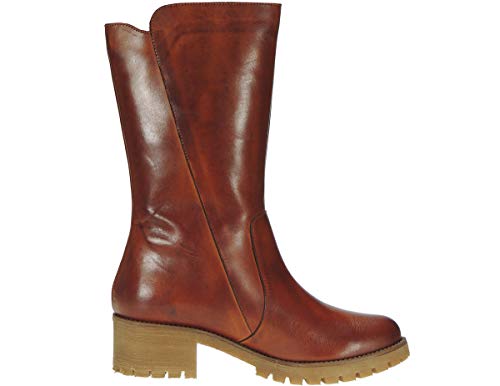 B.D.A. 6363BDA Bota Casual Piel para Mujer - Cremallera - Piso Crepé - Tacón 4,5Cm - Caña 27Cm Cuero Talla 38