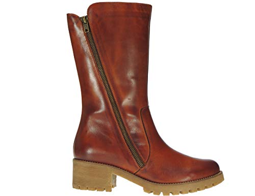 B.D.A. 6363BDA Bota Casual Piel para Mujer - Cremallera - Piso Crepé - Tacón 4,5Cm - Caña 27Cm Cuero Talla 38