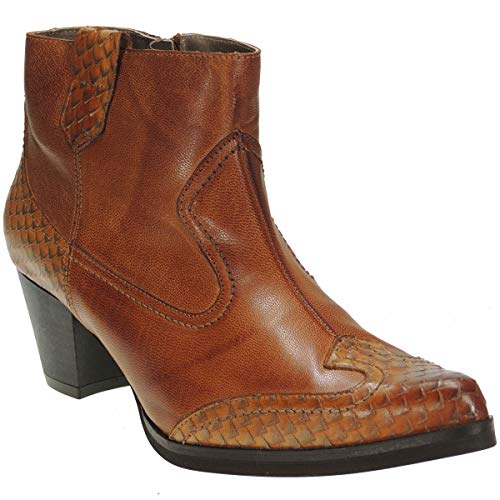 B.D.A. 6420 Botin Corto Piel Escamas Tacón Cubano 5CM Cremallera Mujer Setter Talla 40