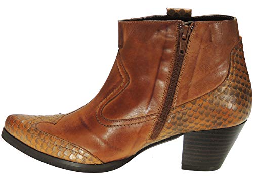 B.D.A. 6420 Botin Corto Piel Escamas Tacón Cubano 5CM Cremallera Mujer Setter Talla 40