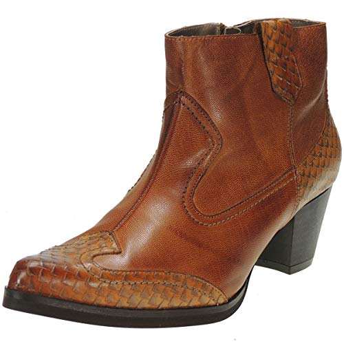 B.D.A. 6420 Botin Corto Piel Escamas Tacón Cubano 5CM Cremallera Mujer Setter Talla 40