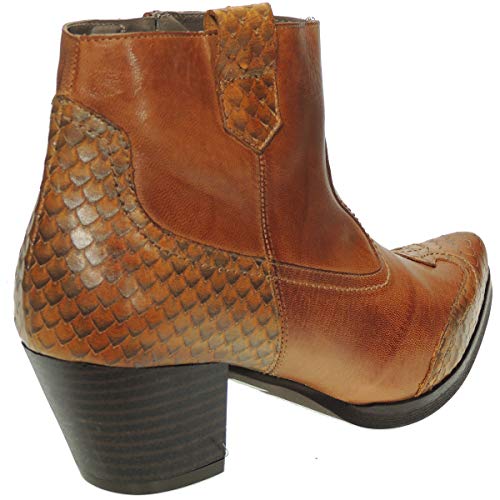 B.D.A. 6420 Botin Corto Piel Escamas Tacón Cubano 5CM Cremallera Mujer Setter Talla 40