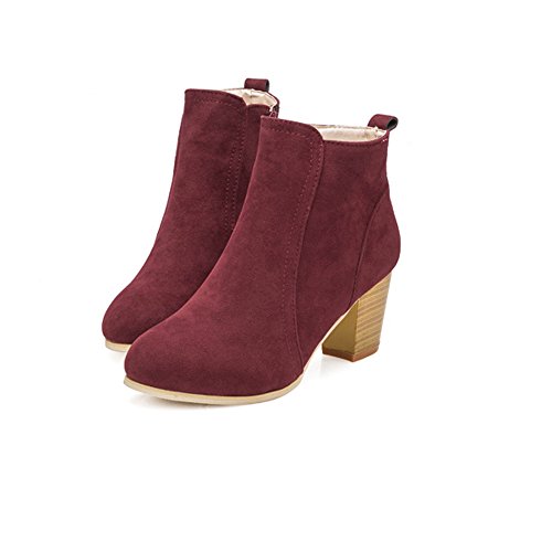 Beladla Zapatos De Mujer Botines Cortos Cabeza Redonda TalóN Grueso TacóN Alto Femenino Botas Navidad Invierno Moda Ocio TalóN Grueso Espesor del Zapato Zapatos Inferiores