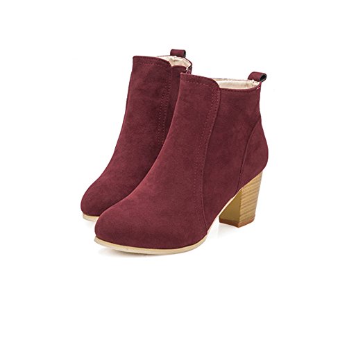 Beladla Zapatos De Mujer Botines Cortos Cabeza Redonda TalóN Grueso TacóN Alto Femenino Botas Navidad Invierno Moda Ocio TalóN Grueso Espesor del Zapato Zapatos Inferiores