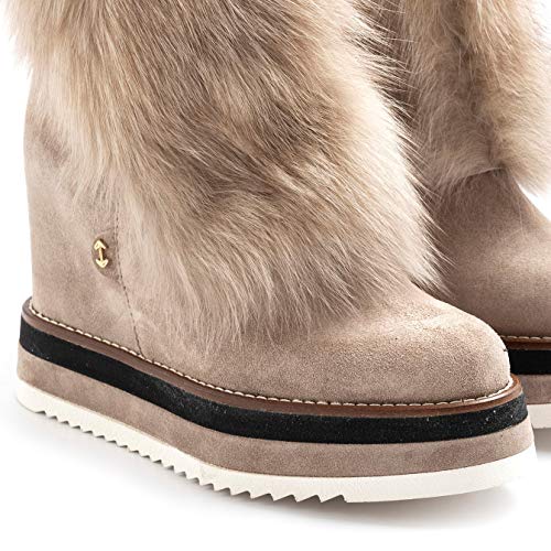 BELLE VIE Via Anfossi - Botas Via Anfossi Beige con cuña y piel - Via Anfossis 363 Cerbiatto - Talla Beige Size: 40 EU