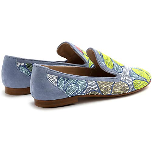 BELLE VIE Via Danesi - Zapato modelo Via Danesi Jeans con adornos de colores – Via danesi – Vaqueros con brillantes – Talla Size: 37 EU