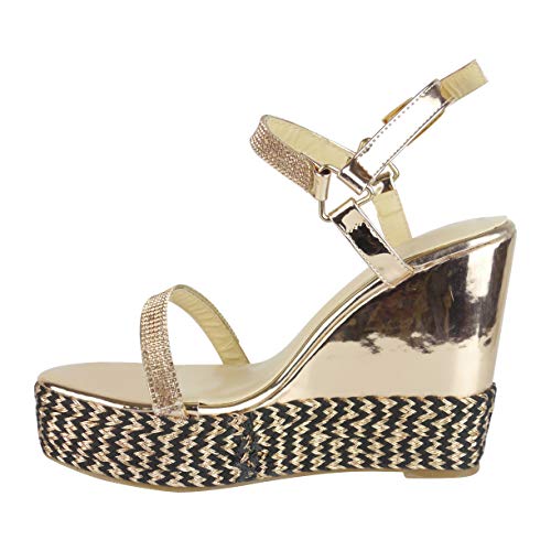 BeMeesh Alpargata Mujer Atada Zapatos Plataforma Sandalias con cuña de Verano